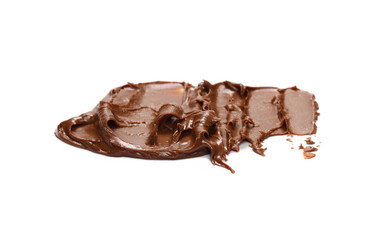 Cream chocolate spreading isolated on white background
