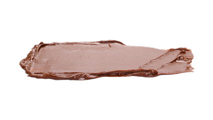 Cream chocolate spreading isolated on white background