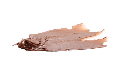 Cream chocolate spreading isolated on white background