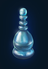 Blue shining bottle illustration