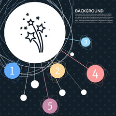 Obraz premium firework icon with the background to the point and