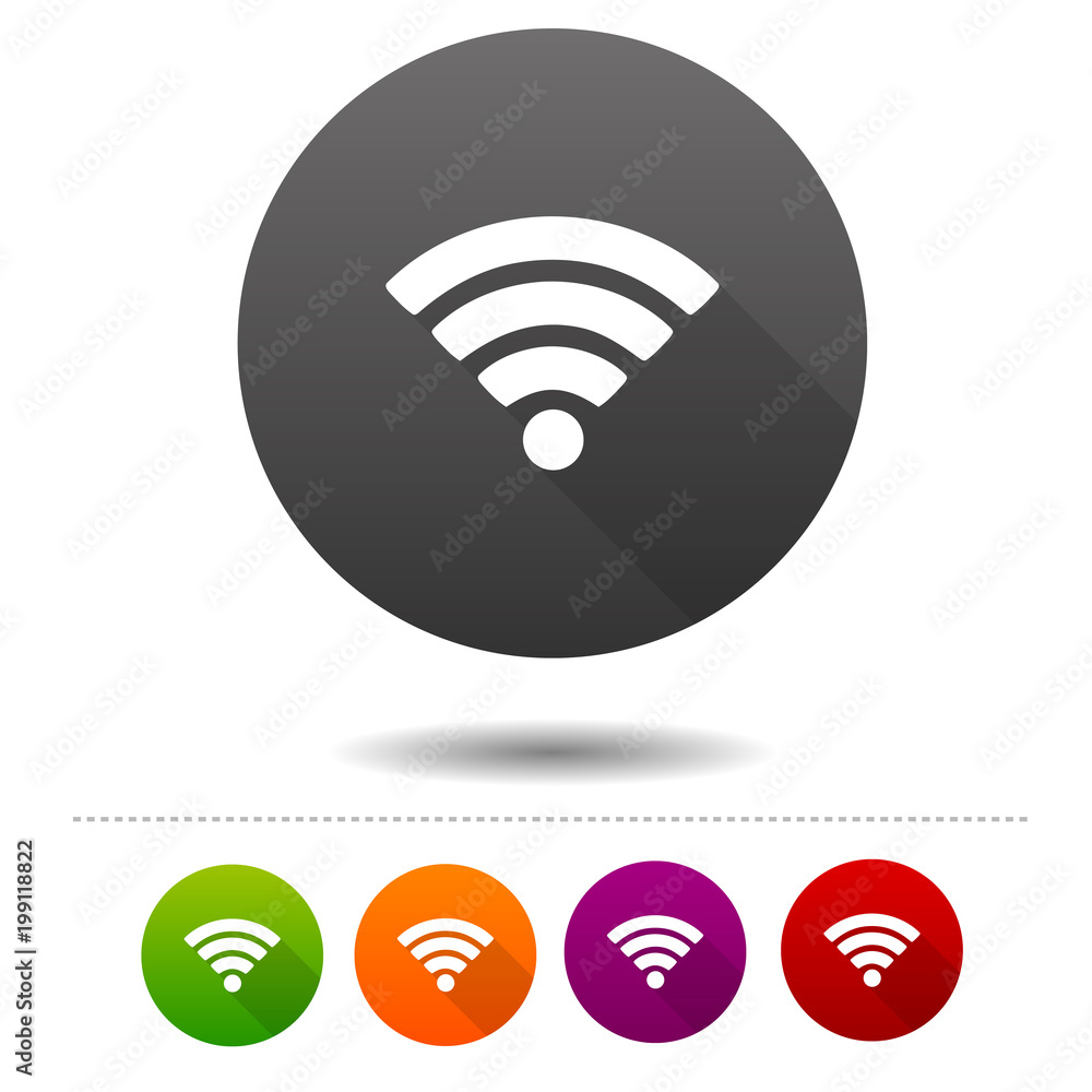 Aufkleber wireless network icon. wifi symbol sign. web button.