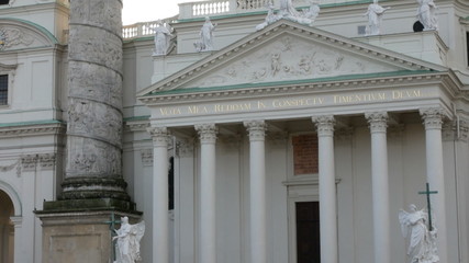 close up on the facade of the Karlsplatz church, Vienna Austria