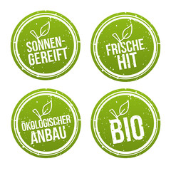 Sonnengereift, Frische Hit, Ökologischer Anbau und Bio Banner Set.
