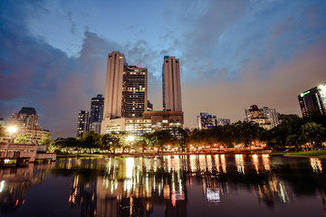 reflection building at park