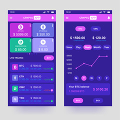 Cryptocurrency application design concept