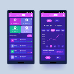 Cryptocurrency application design concept