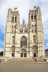 Fototapeta premium Cathedral St. Michael and St. Gudula in Brussel, Belgium