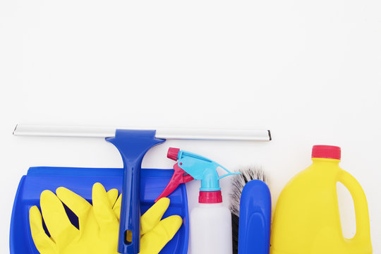 Cleaning Products Isolated In White Background