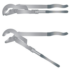  pipe wrench, spanner, plumber tool, vector eps 10