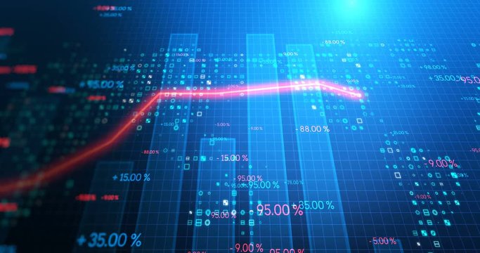 4k loop financial chart and stock market bar chart for use as  financial report and stock market presentation