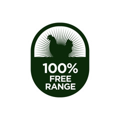 Free range 100% icon. Isolated vector illustraion.