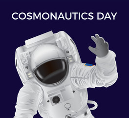 Cosmonautics Day Promotional Poster with Spaceman