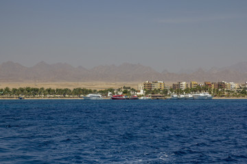Fototapeta na wymiar A city by the shore line. Egypt, Hurgada