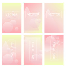 Screen gradient set with modern abstract backgrounds. Colorful fluid cover for poster, banner, flyer and presentation. Trendy soft color. Template  for business infographic, social media, mobile app