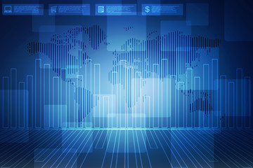 2d rendering Stock market online business concept. business Graph
