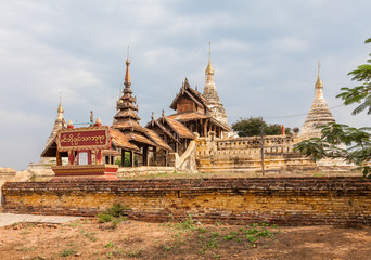 Fototapeta na wymiar Minochantha Stupa Group is one from thousands temples in Bagan Archaeological Zone of Myanmar.