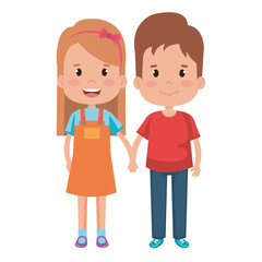 Obraz na płótnie Canvas happy little couple characters vector illustration design