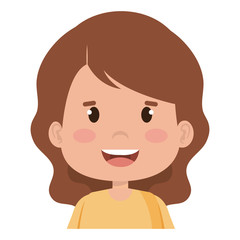 happy little girl character vector illustration design