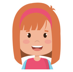 happy little girl character vector illustration design