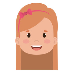 little girl head icon vector illustration design