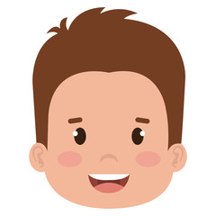 Fototapeta premium happy little boy head character vector illustration design