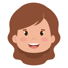 little girl head icon vector illustration design