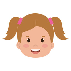 little girl head icon vector illustration design