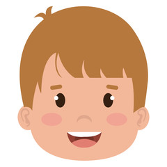 happy little boy head character vector illustration design