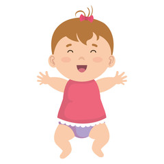 little baby girl character vector illustration design