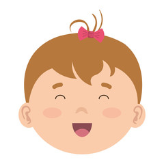 little baby girl head character vector illustration design
