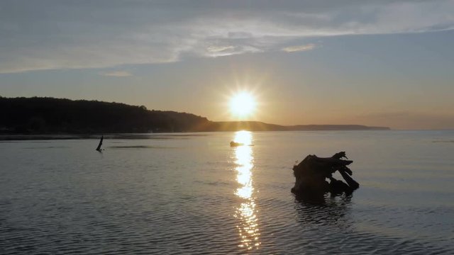 Beautiful sunset on the river