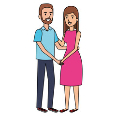 Obraz premium young couple avatars characters vector illustration design