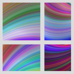 Colorful abstract curved digital art page background set