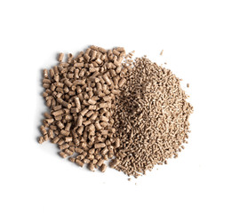 Feed for livestock. Two kinds of pellets