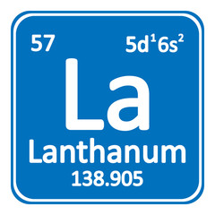 Periodic table element lanthanum icon.