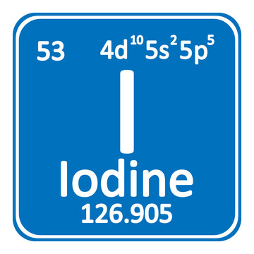 Periodic table element iodine icon.