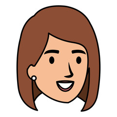 beautiful woman head avatar character vector illustration design