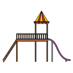 slide playground game for children vector illustration design