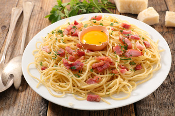 pasta with bacon,parmesan and egg