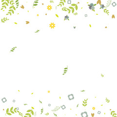 Floral Spring and Summer Vector Wallpaper with Flowers, Leaves, Butterflies, Green Branches. Easter, Mother's Day, 8 March, Birthday, Wedding Background for Banners, Cards, Posters, Invitations.