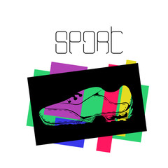 Running shoes with lettering sport, EPS 10 vector