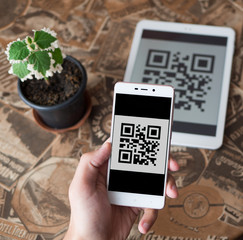 Scanning barcode from the tablet using cellphone.