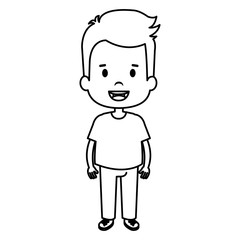 happy little boy character vector illustration design