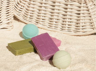 spa soap and salt for relax bath