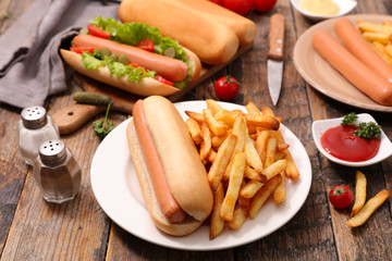 hot dog and french fries