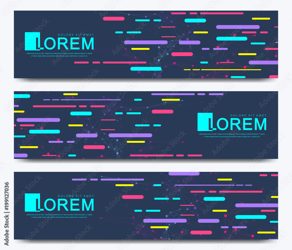 Poster modern set of vector banner. abstract flat shapes vector trendy colors backgrounds set. colored of m