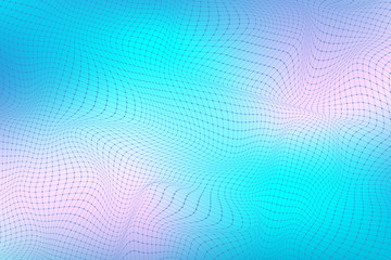 Abstract digital landscape with particles dots and lines. Big Data visualization. Wireframe landscape background. Futuristic vector illustration. Sci-Fi background.