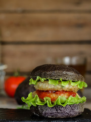 burgers black (sandwiches) dough with ink cuttlefish