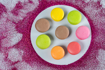 Macaron Middle sugar pink put on white background